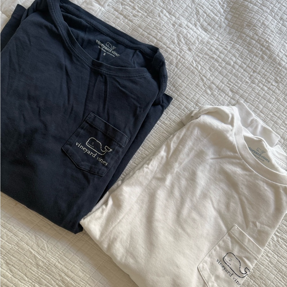 Vineyard Vines Black and White Pocket Tees